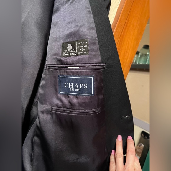 Chaps Sport Coat Navy Blue 46R Men’s - Picture 4 of 6